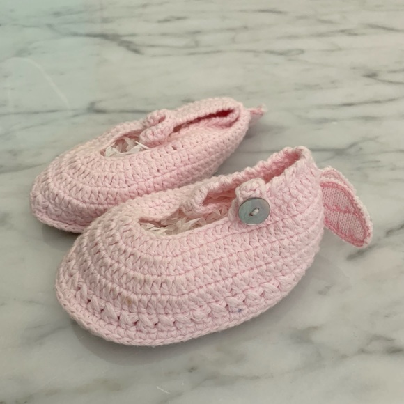 Mud Pie Hand Knit Crocheted Booties 0-6 Months - Picture 4 of 5